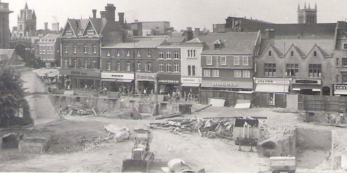 Petty Cury with the old Lion Yard demolished
