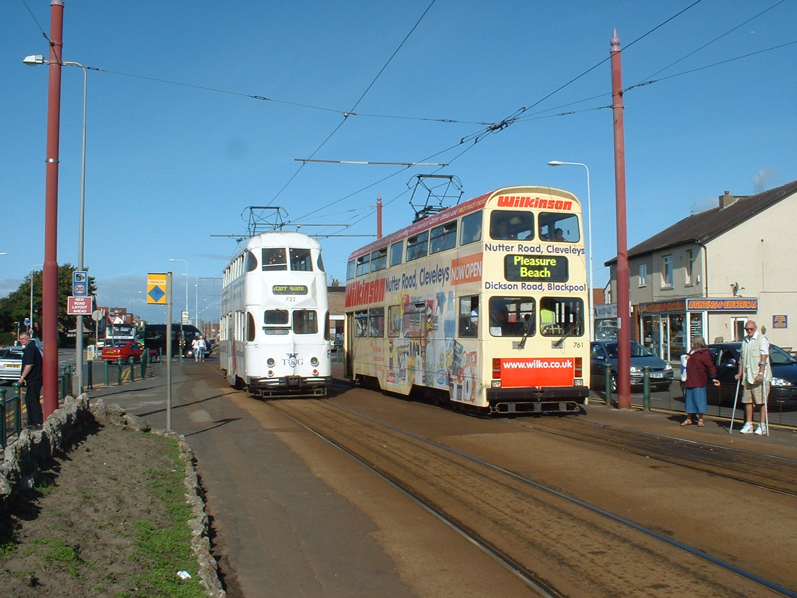 Trams 761 and 722 at Cleveleys