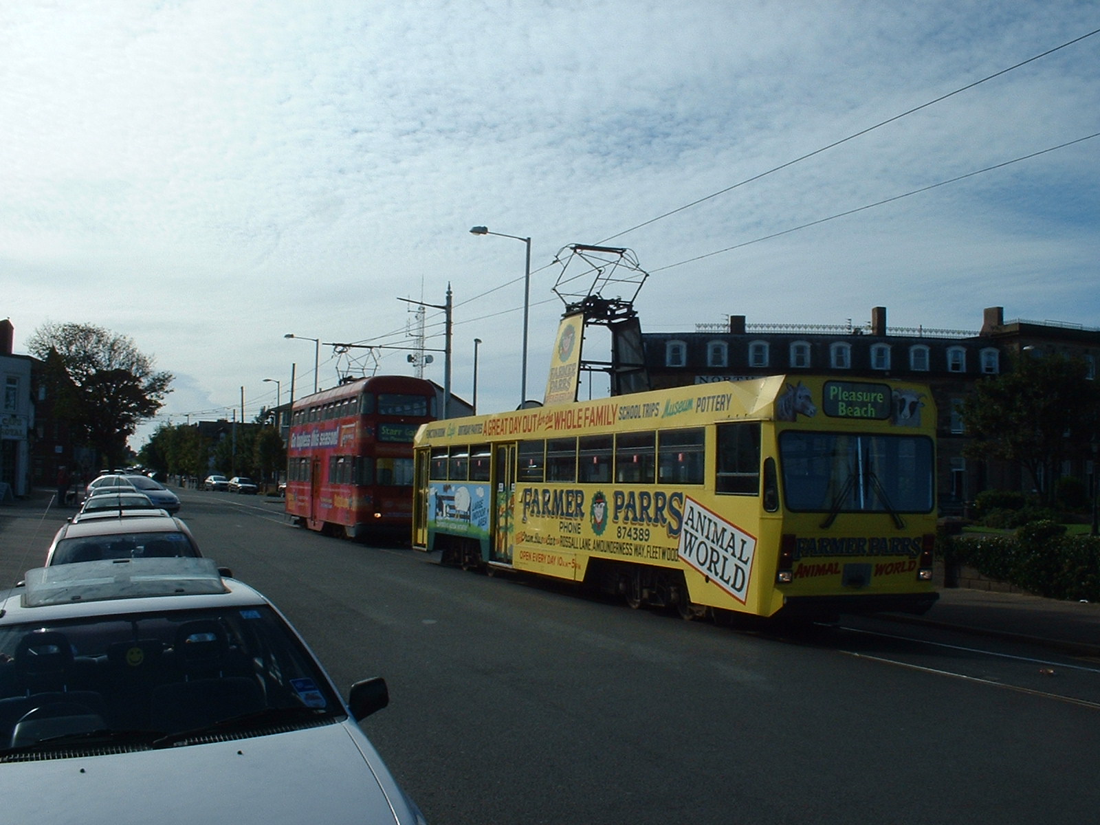 Trams 644 and 718 at Fleetwood Ferry