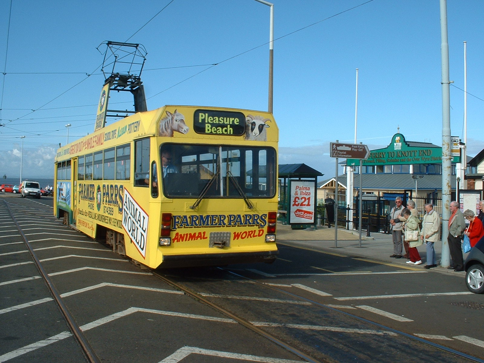 Tram 644 ready to depart Fleetwood Ferry