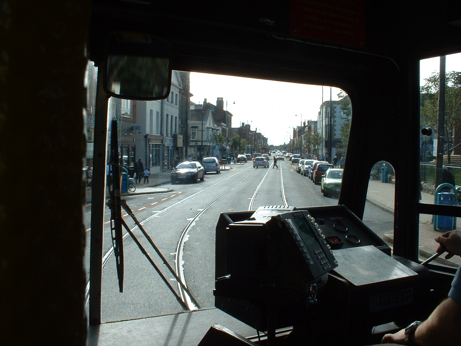 View from inside a tram