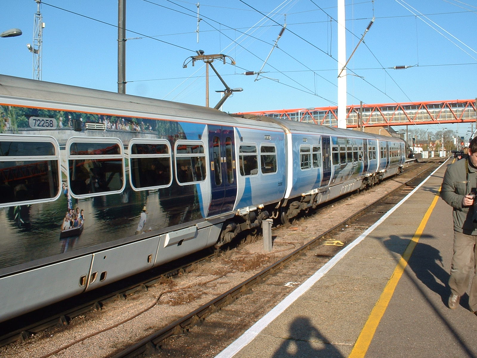 Class 365 Cambridge-Ely picture train arriving at Cambridge (1)