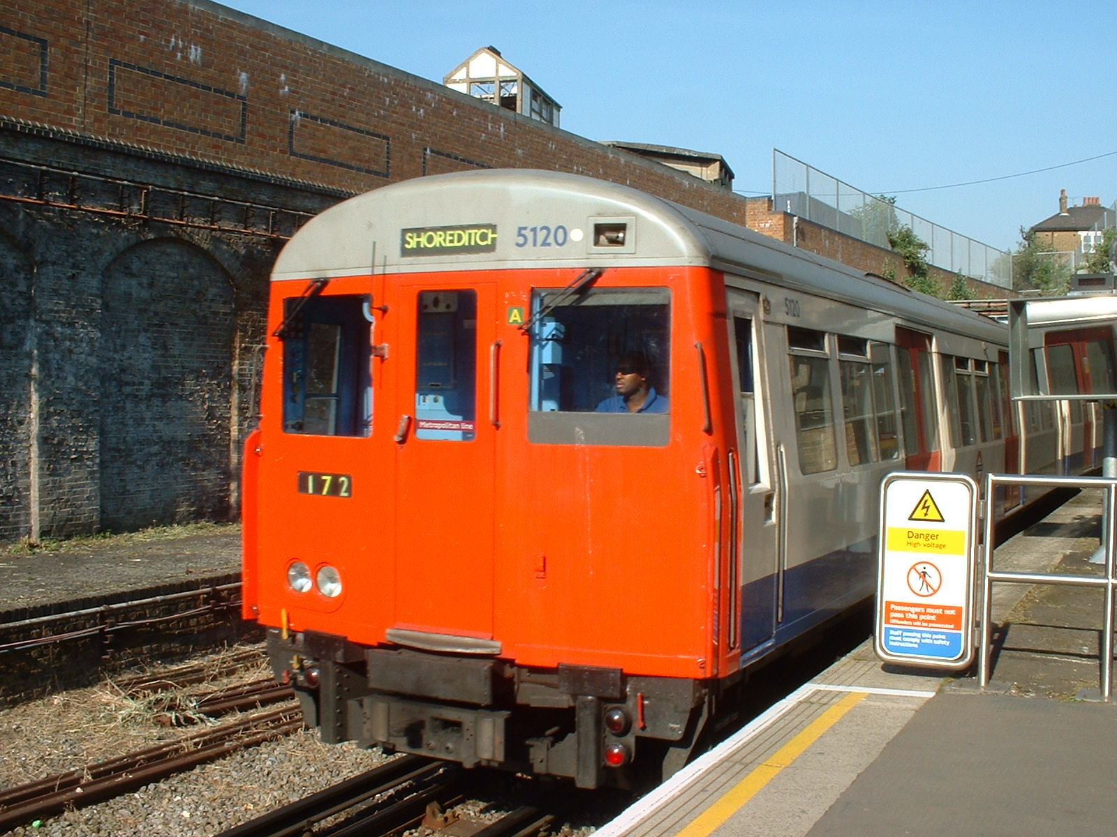 Next A stock train arriving at Shoreditch